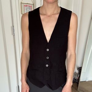 Suit vest black sleeveless y2k top vintage 90s style